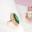 Anillo vintage de perla oval plano