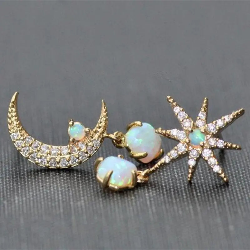 Pendientes dorados de ópalo celestial – imagen 3