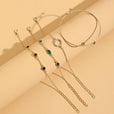 Set de pulseras de cristal esmeralda y oro – imagen 2