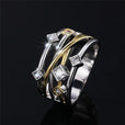 Anillo geométrico calado de alta costura – imagen 2