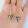 Pendientes de colibrí con esmalte y circonita – imagen 2