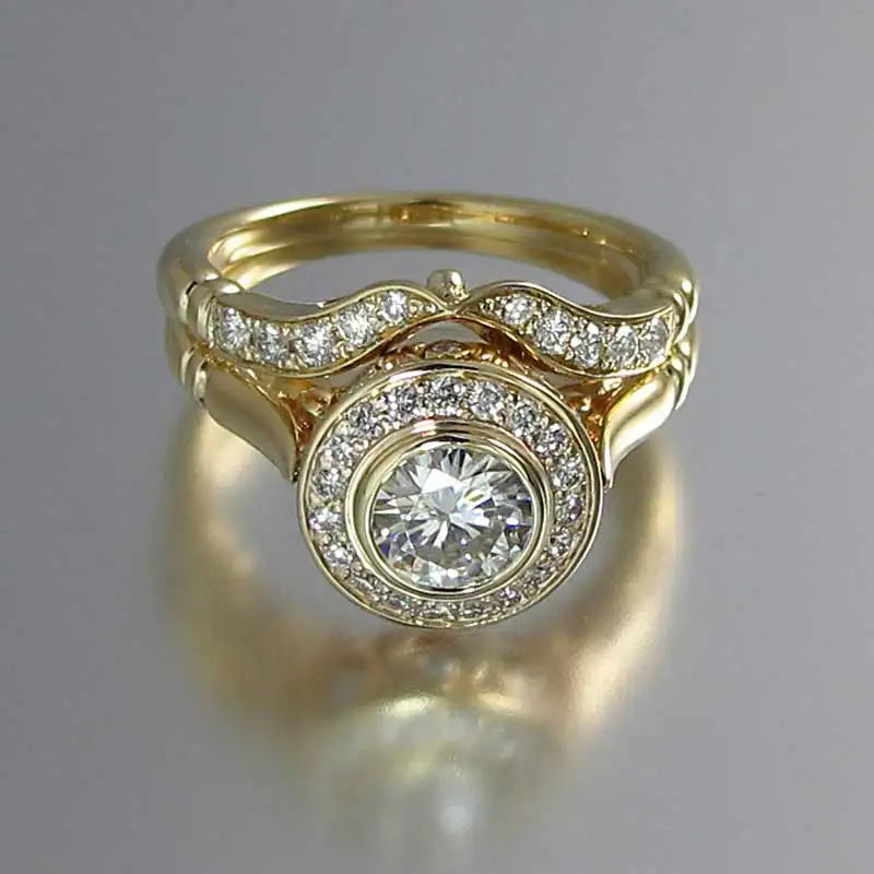 Conjunto clásico dorado de anillos de élite – imagen 2