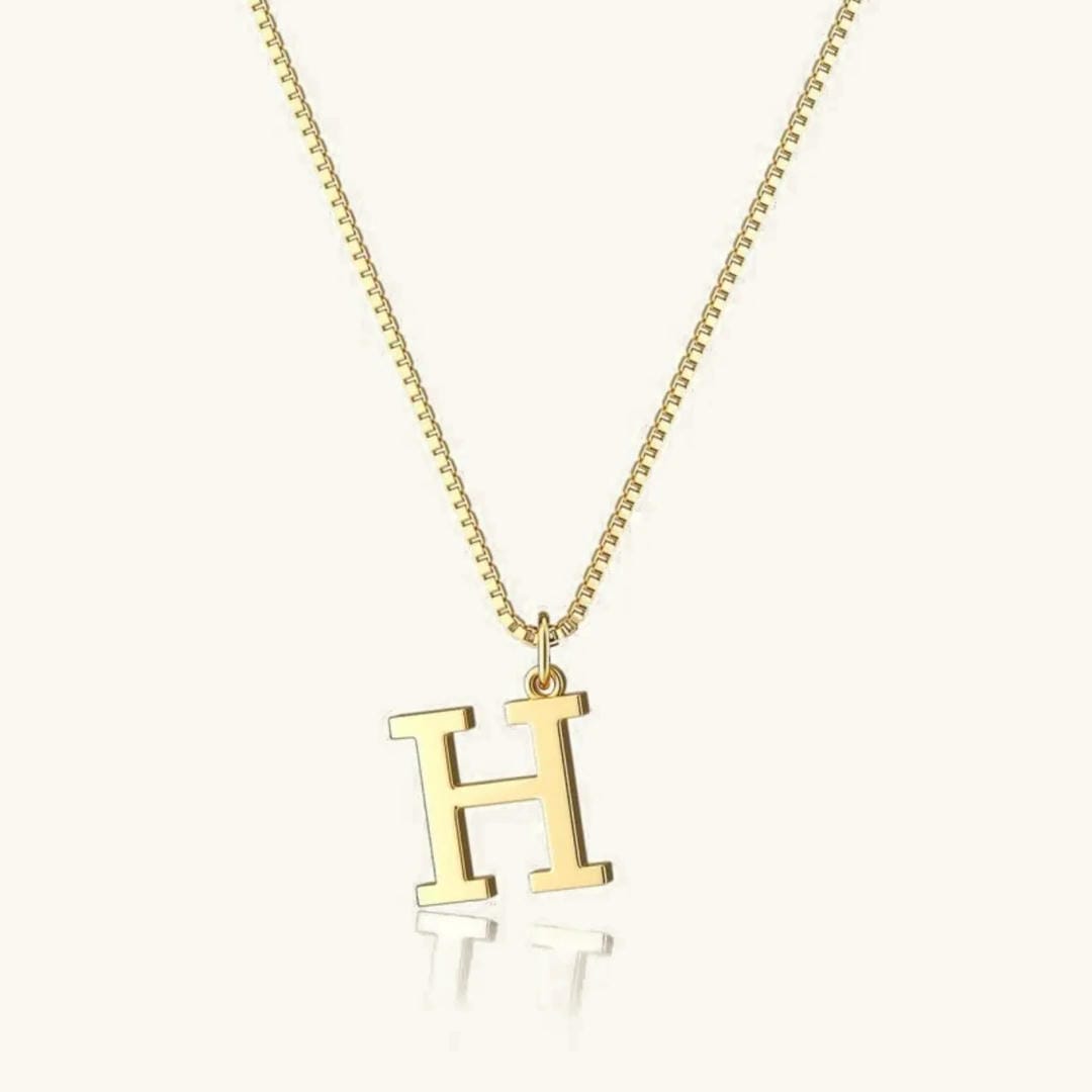 Collar vintage dorado con inicial – imagen 13