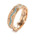 Anillo vintage de oro rosa con turquesa – imagen 2