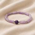 Pulsera de cuentas de amatista hechas a mano – imagen 2