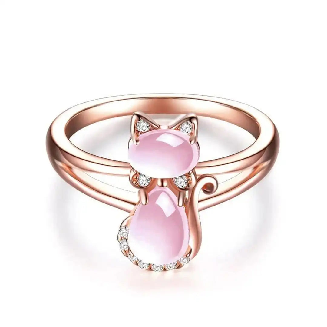 Anillo de gato en oro rosa – imagen 2