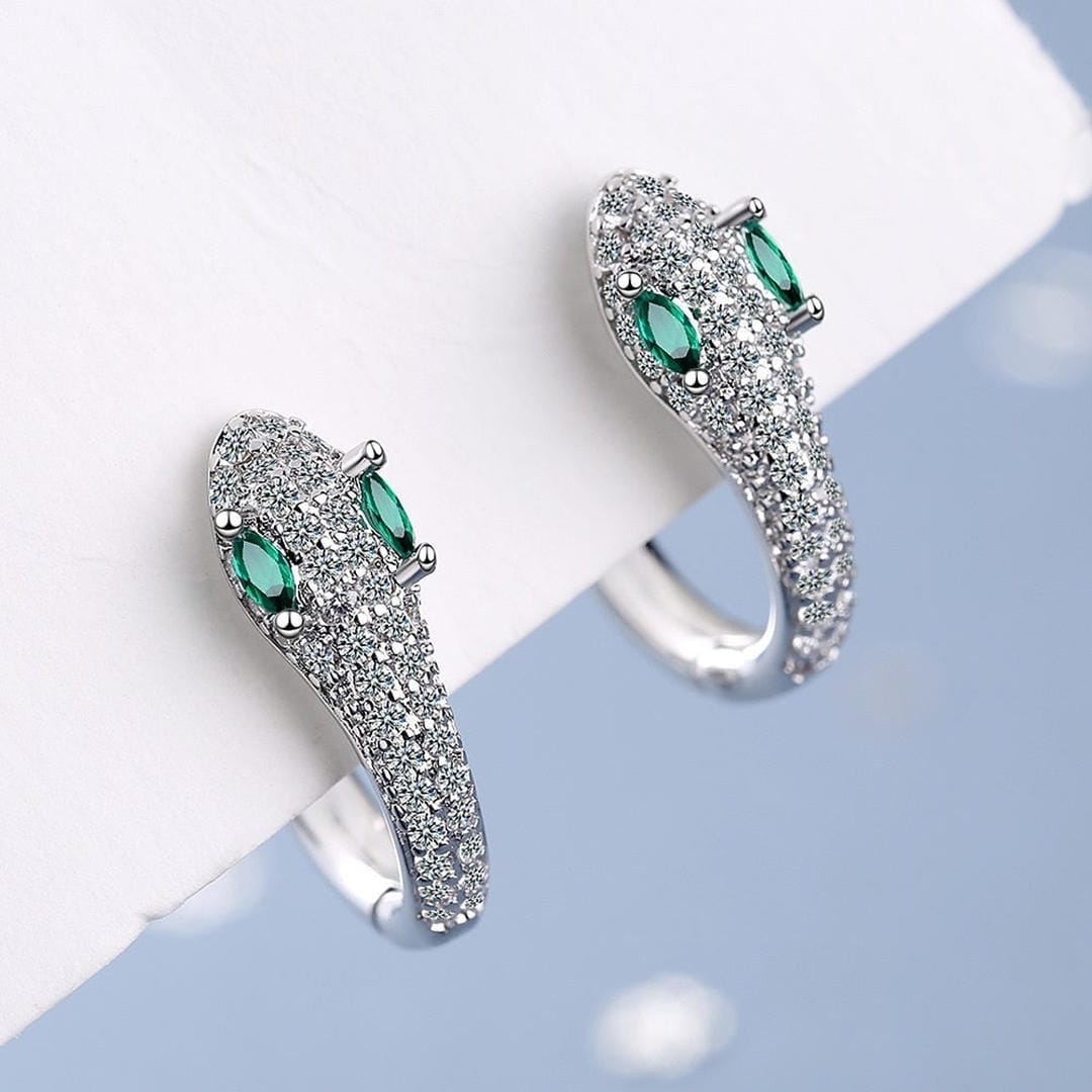 Pendientes de serpiente de plata de ley