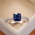 Anillo plateado de piedra cuadrada radiante – imagen 2