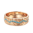 Anillo vintage de oro rosa con turquesa