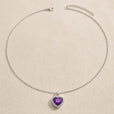 Collar con colgante de corazón y halo – imagen 3