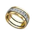 Anillo de dos tonos dorado con circonita cúbica – imagen 2