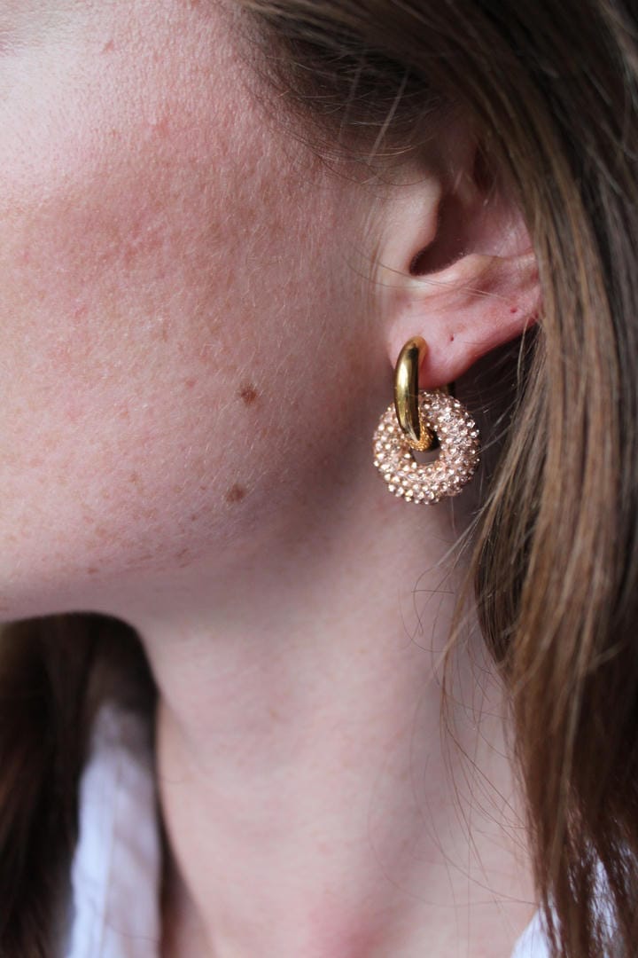 Pendientes largos de círculo de cristal – imagen 3