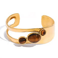 Pulsera vintage de ojo de tigre dorado – imagen 6
