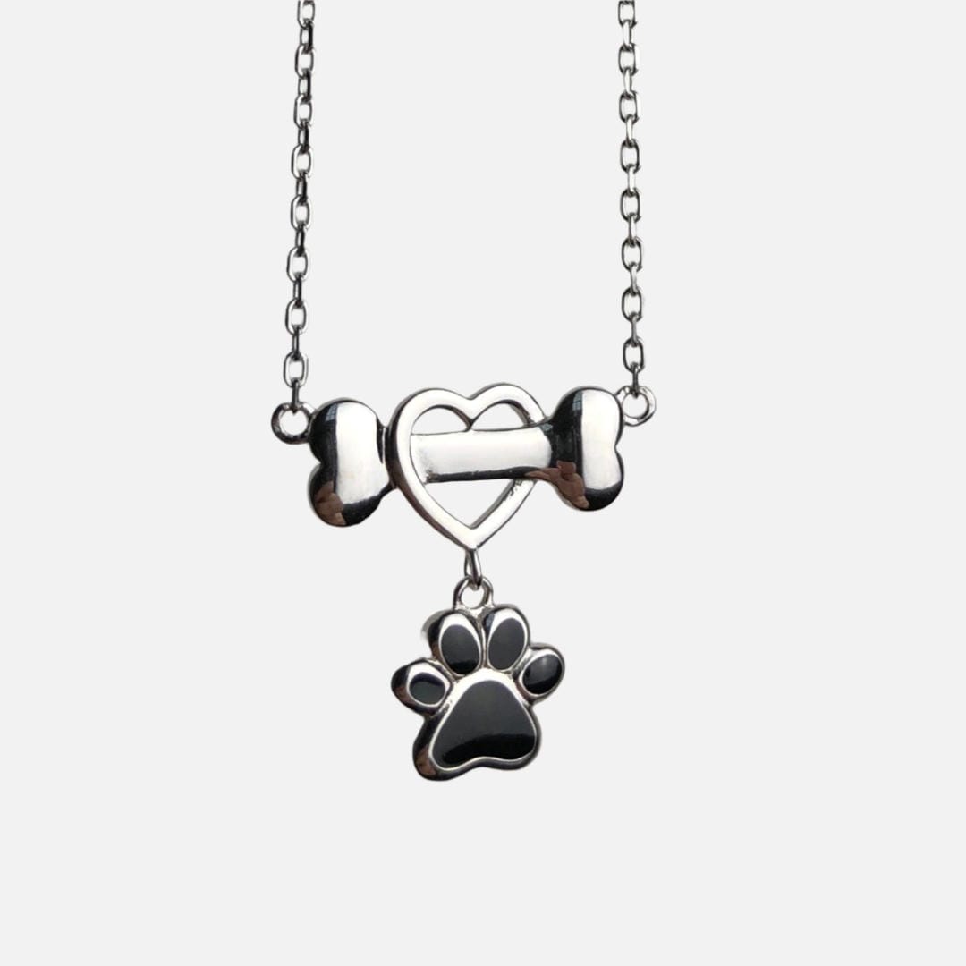 Collar delicado de pata de perro en acero inoxidable