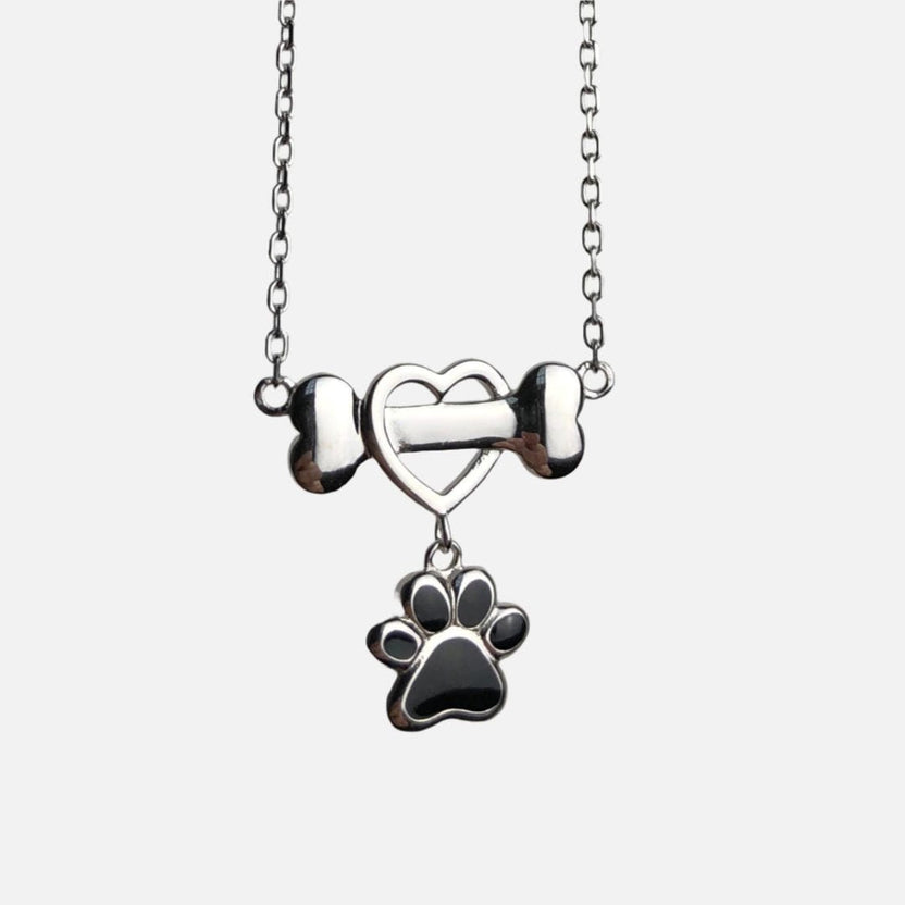 Collar delicado de pata de perro en acero inoxidable