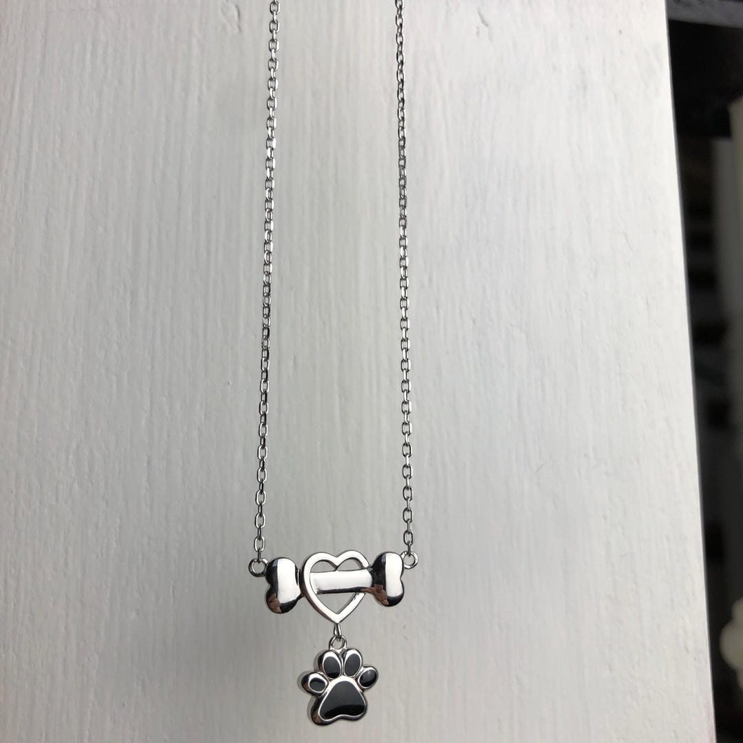 Collar delicado de pata de perro en acero inoxidable – imagen 2