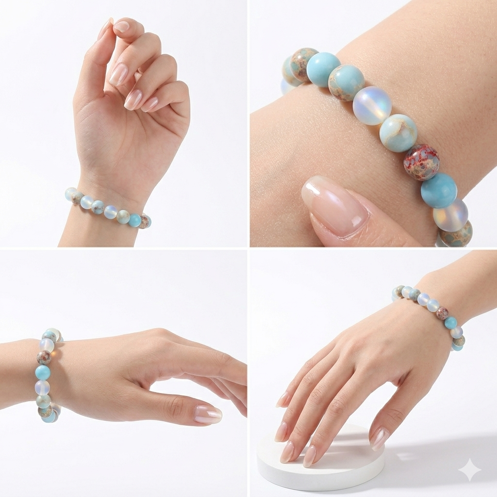 Pulsera radiante de cuarzo con cuentas – imagen 2