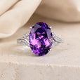 Anillo de plata icónico con amatista y circonita – imagen 2