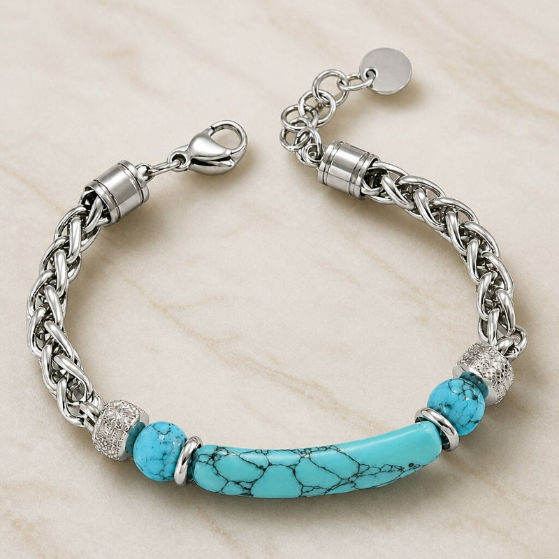 Pulsera de cadena Turquesa Plateada — Carmen, Lucía & Rocío