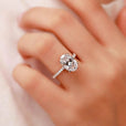 Anillo solitario ovalado de plata clásico – imagen 2
