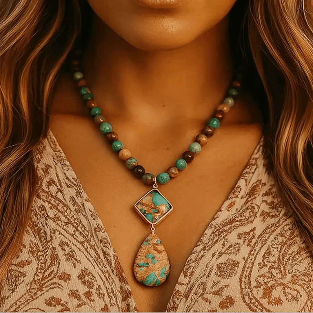 Collar de jaspe intenso con energía sanadora