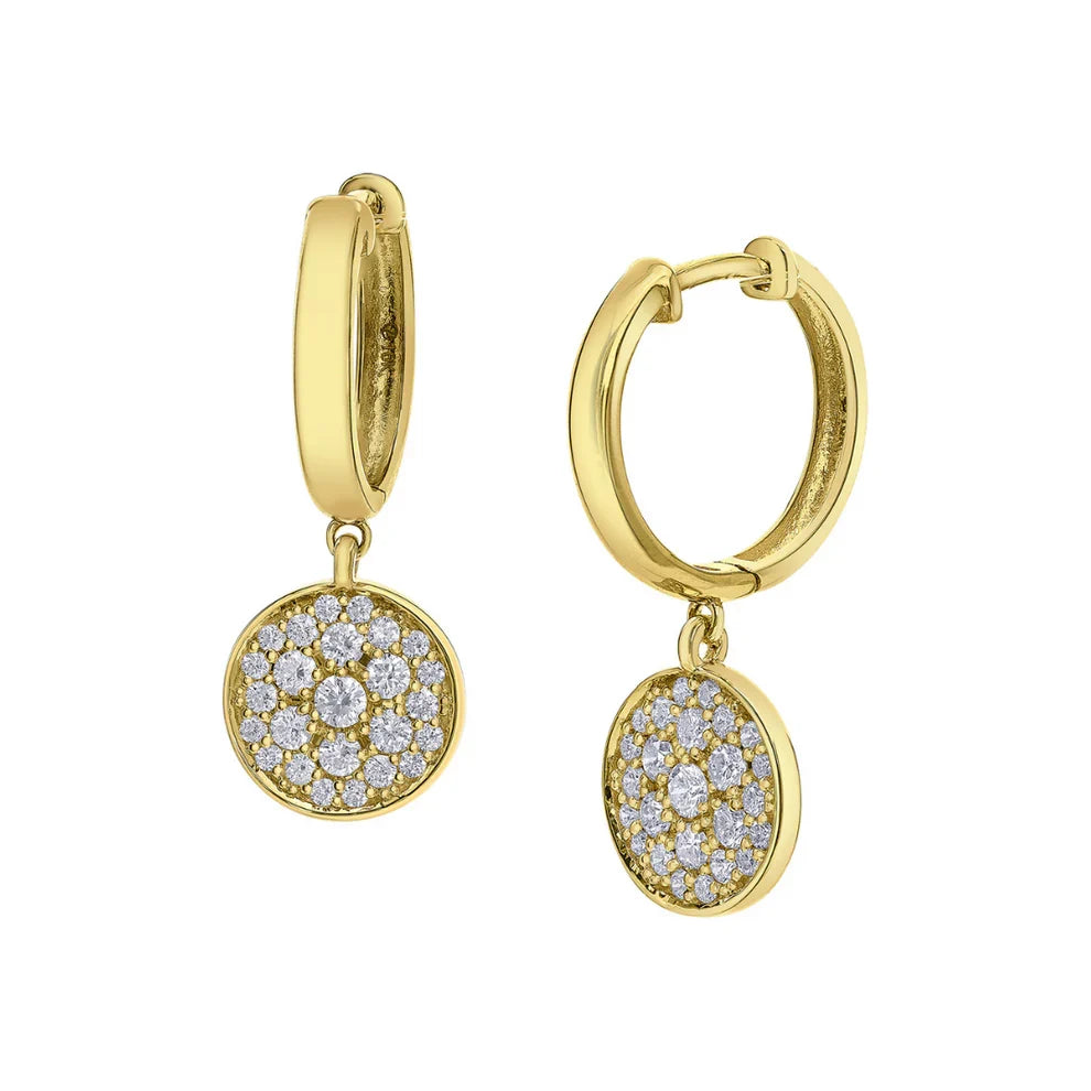 Pendientes aro abombados con pavé Toned