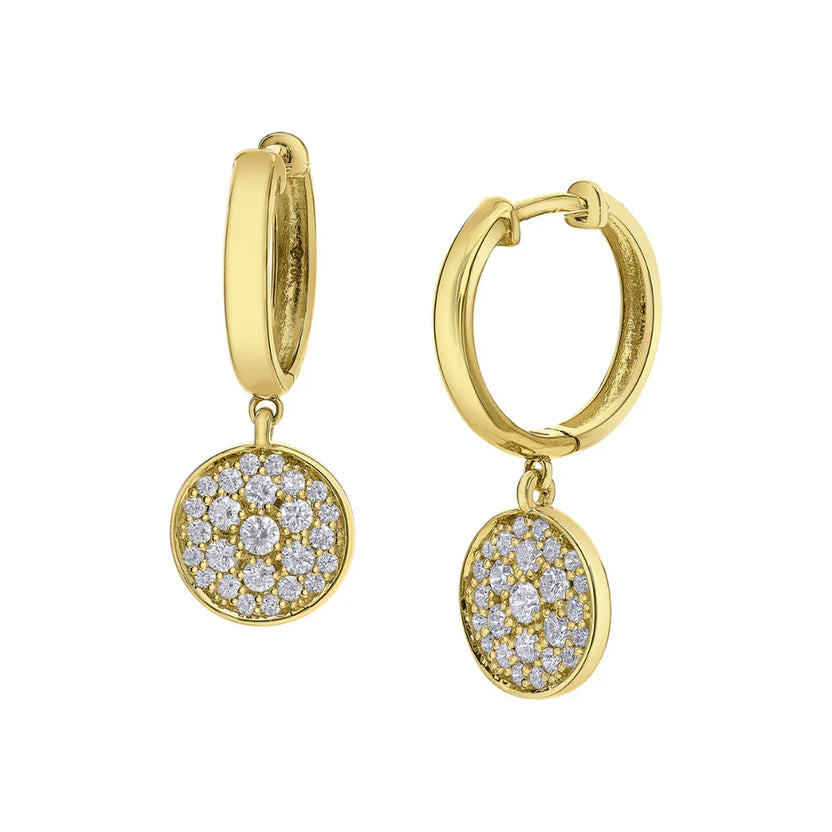 Pendientes aro abombados con pavé Toned
