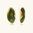 Pendientes pulidos atemporales con gemas – imagen 2