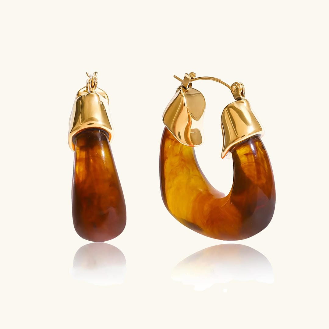 Pendientes voluminosos de esmalte Serene
