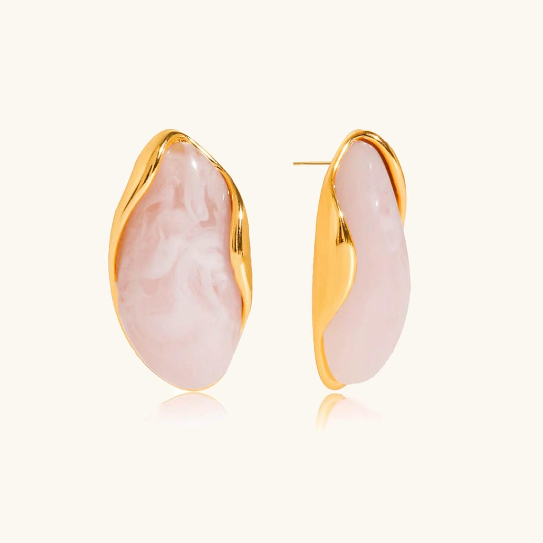 Pendientes pulidos atemporales con gemas – imagen 3