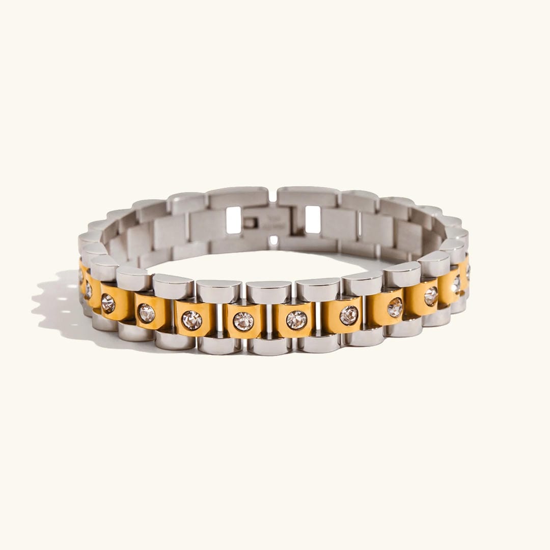 Correa de reloj de eslabones dorada elegante – imagen 2
