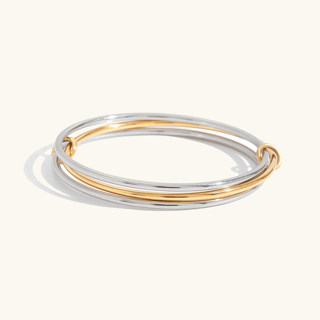 Pulsera apilable bicolor atemporal