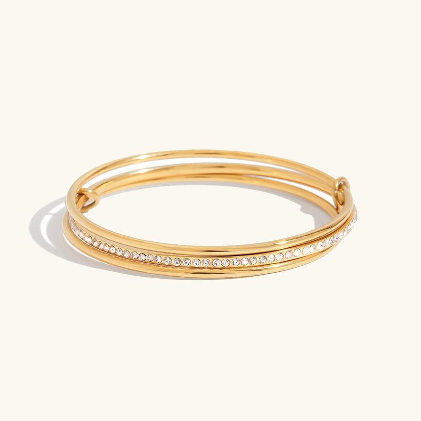 Pulsera elegante de cristales apilados