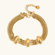 Pulsera elegante de cadena dorada en capas