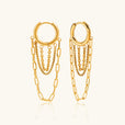 Pendientes de aro con cadena brillantes