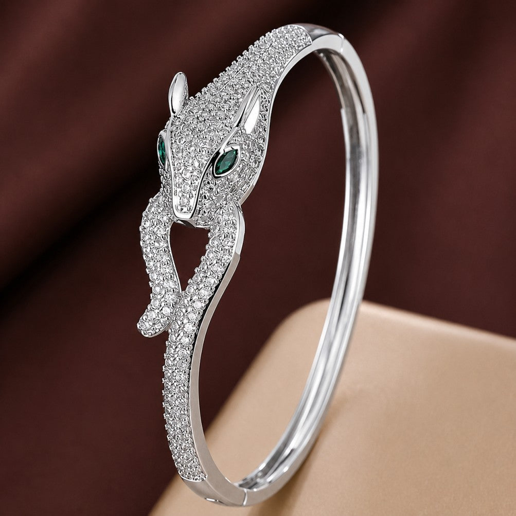 Pulsera de serpiente exquisita con circonita – imagen 2