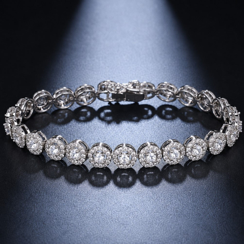 Pulsera redonda de circonita brillante – imagen 2