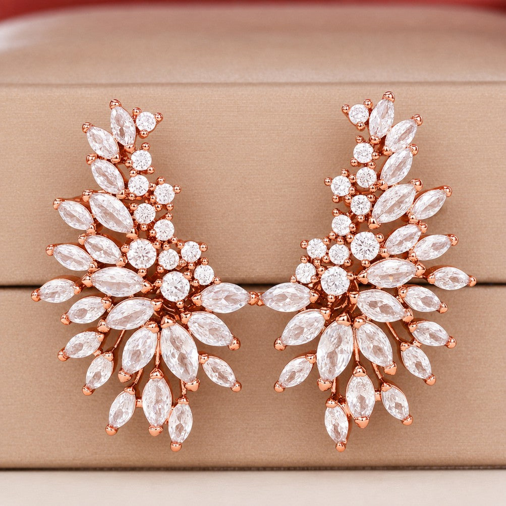 Pendientes de botón elegantes con circonita – imagen 3