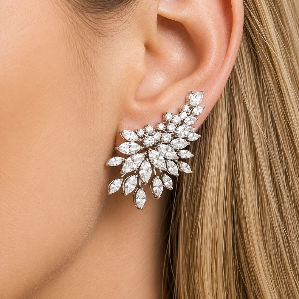 Pendientes de botón elegantes con circonita – imagen 2