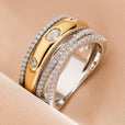 Anillo halo de circonita de lujo