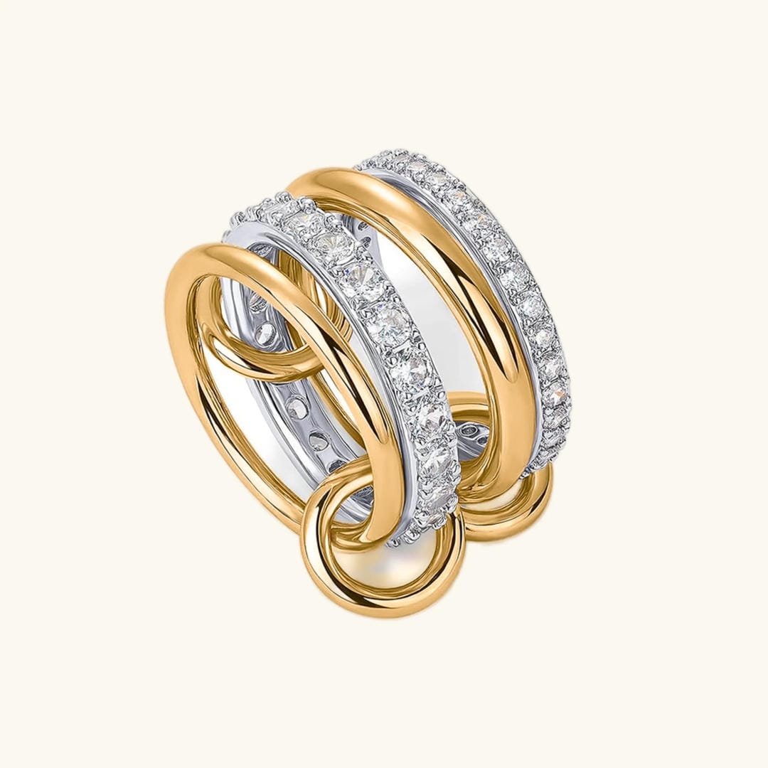 Anillo Calyra elegante de cristales apilados – imagen 2