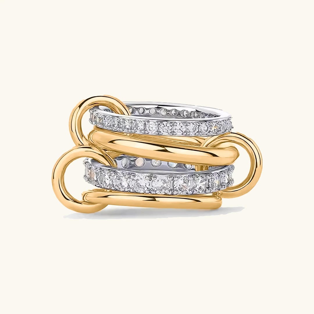 Anillo Calyra elegante de cristales apilados