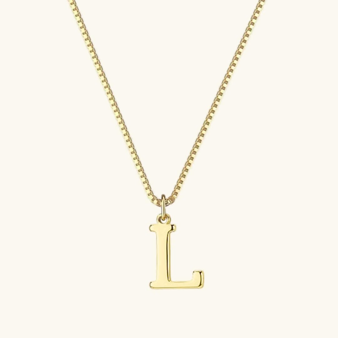 Collar vintage dorado con inicial – imagen 17