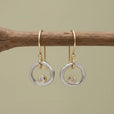 Pendientes vintage de oro y plata con circonita cúbica – imagen 2