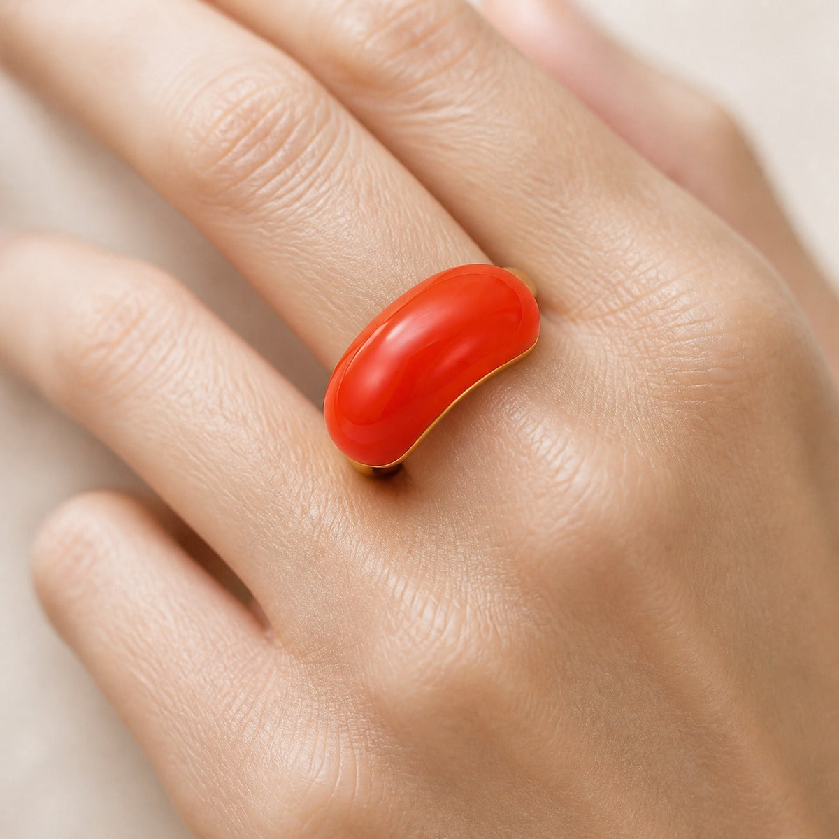 Anillo Lava Drop de acero inoxidable y esmalte – imagen 5