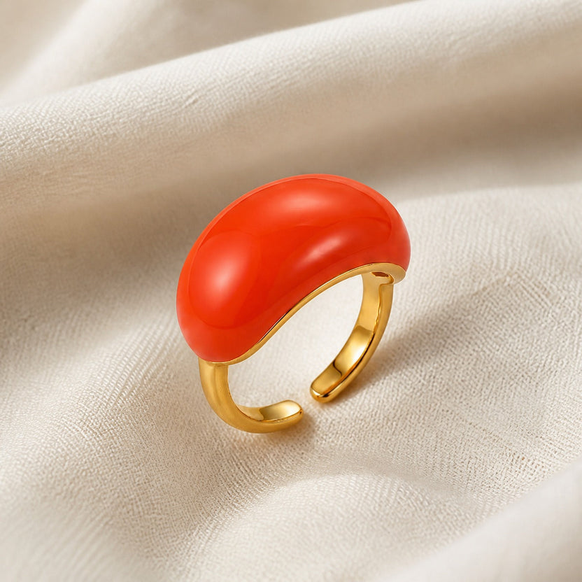Anillo Lava Drop de acero inoxidable y esmalte