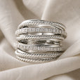 Anillo de cruz de circonita por capas – imagen 2