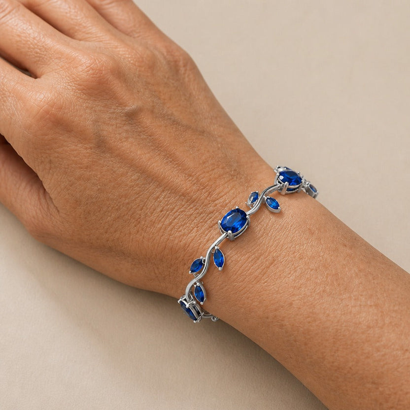 Pulsera de cristal con hojas