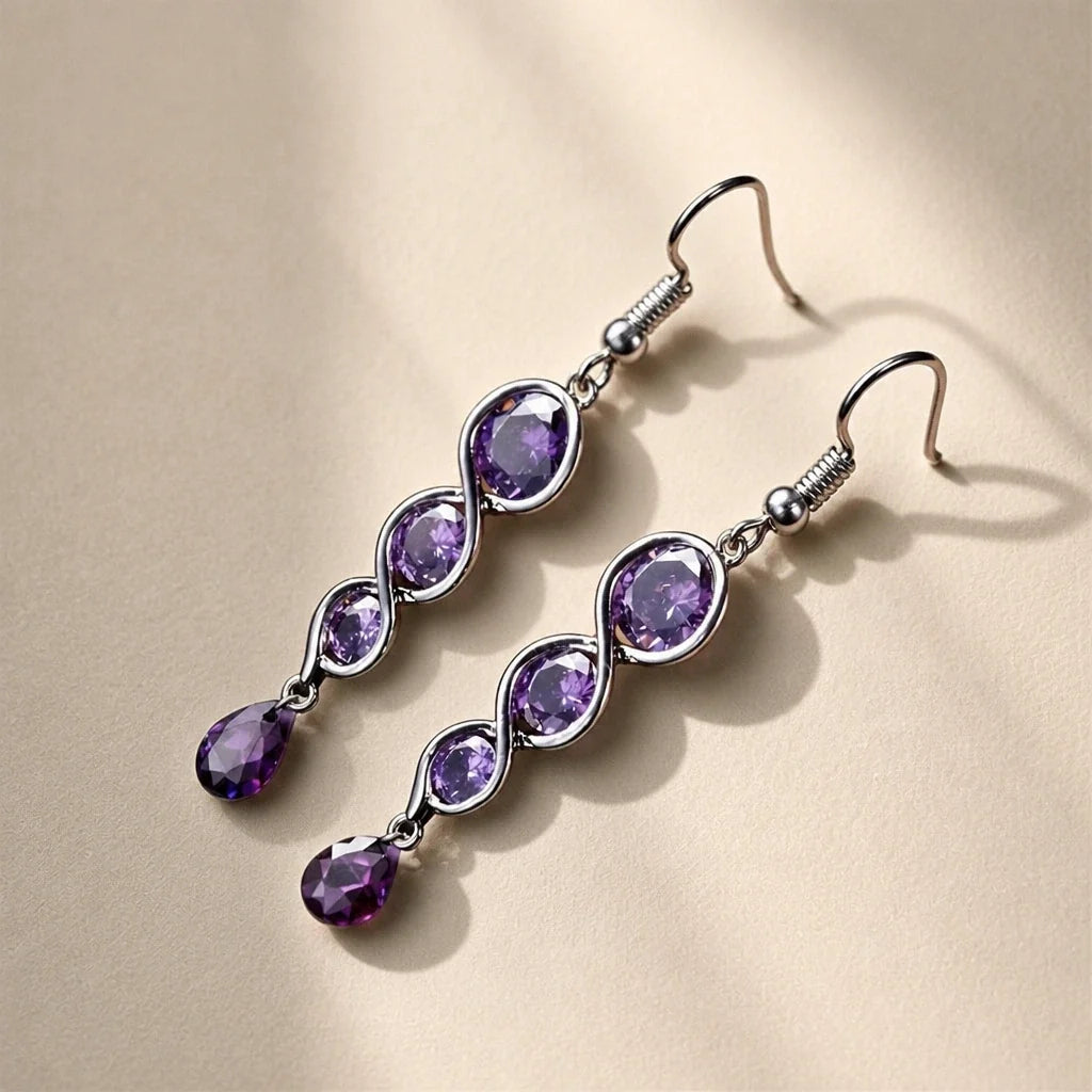 Pendientes de plata con gota entrelazada – imagen 2