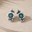 Pendientes florales turquesa brillantes – imagen 2